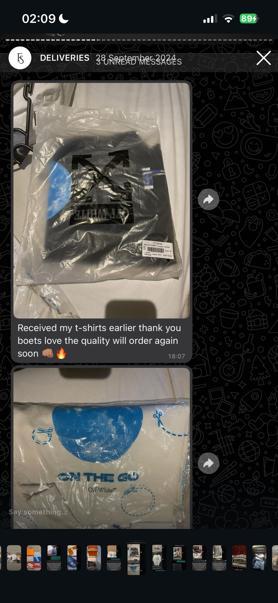 Customer review or delivery screenshot