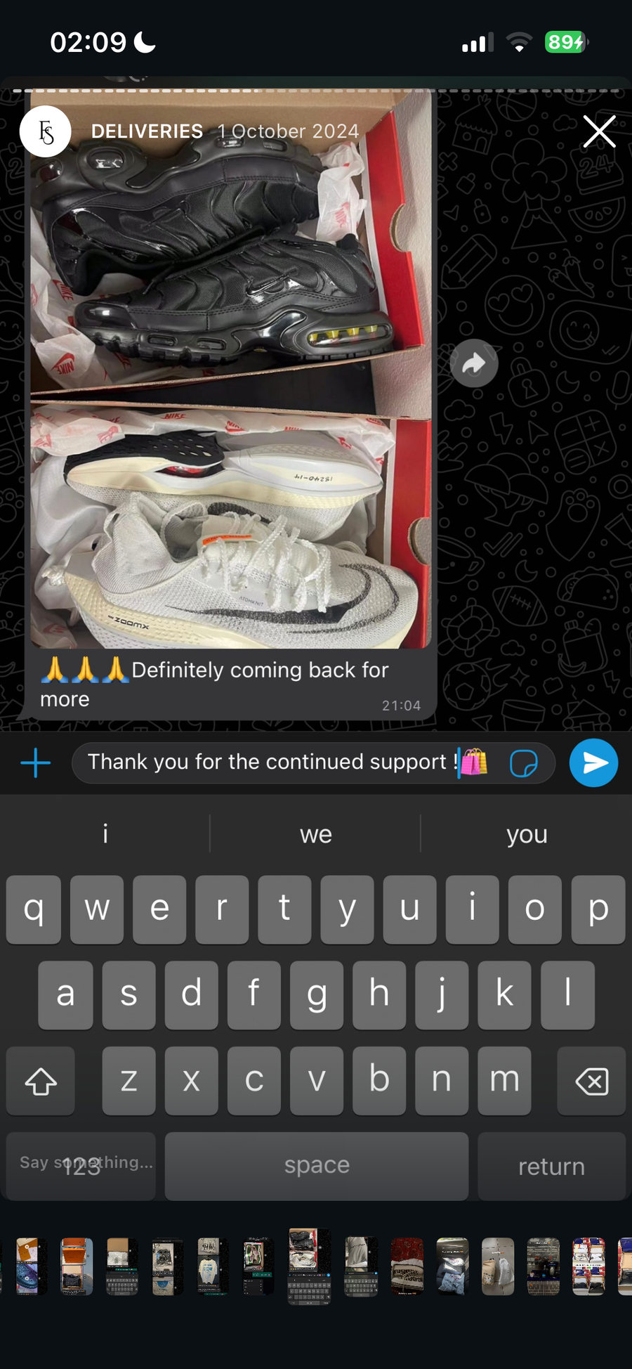 Customer review or delivery screenshot