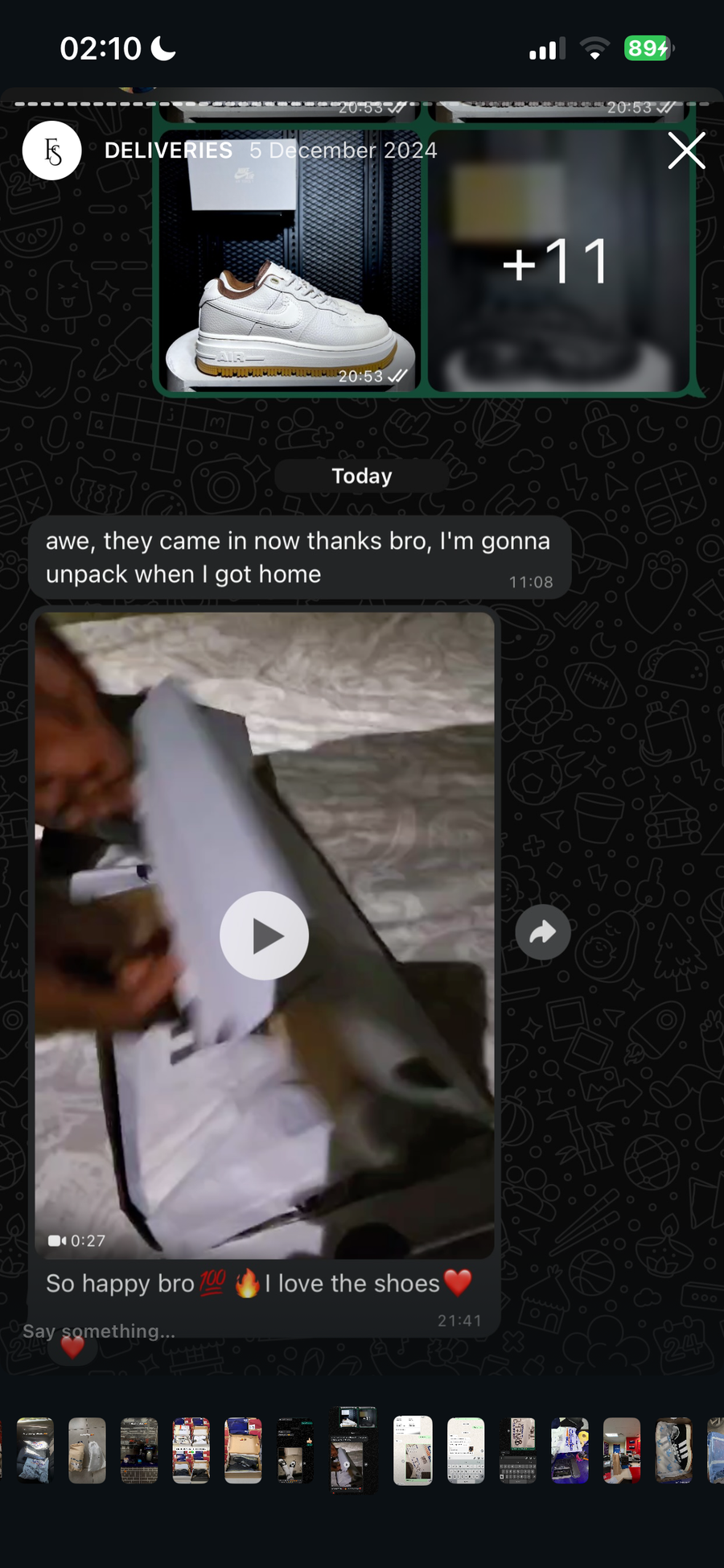 Customer review or delivery screenshot