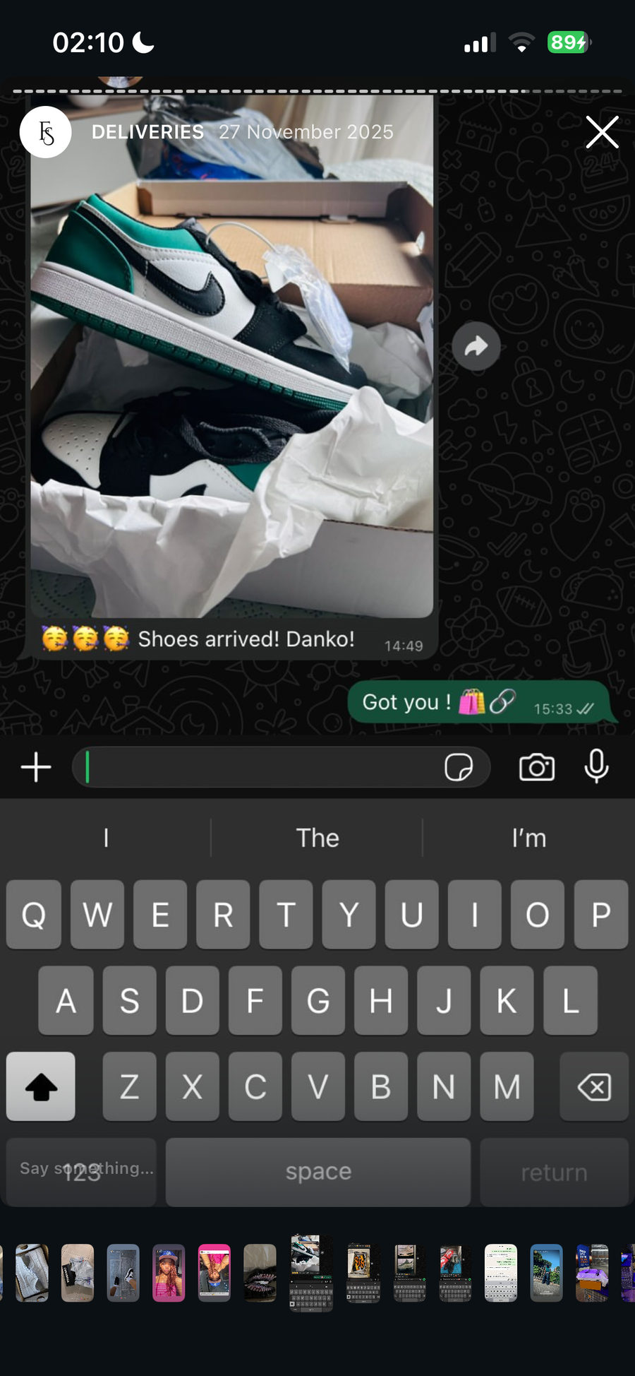 Customer review or delivery screenshot