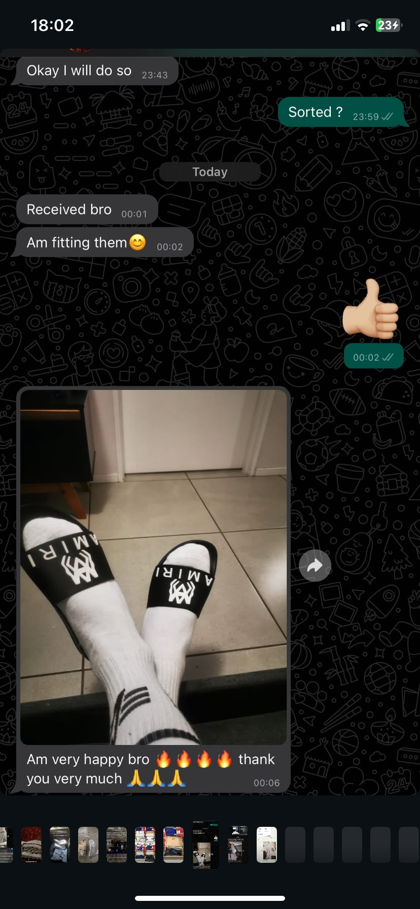 Customer review or delivery screenshot