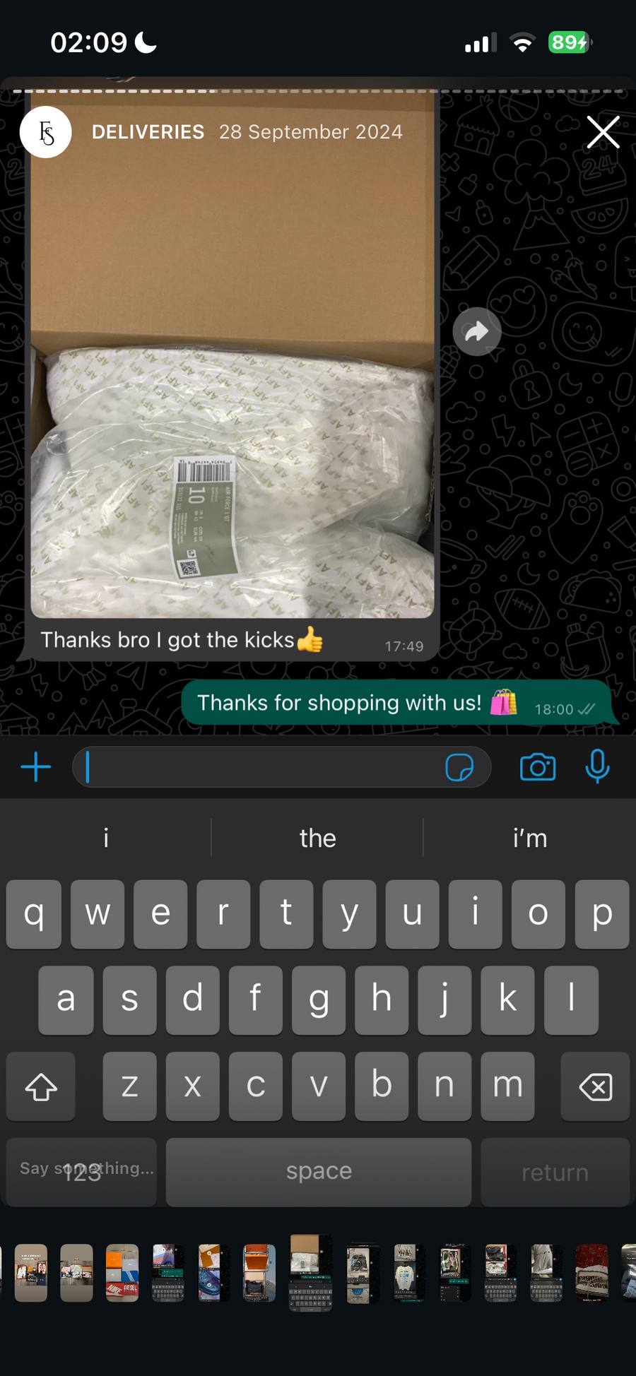 Customer review or delivery screenshot